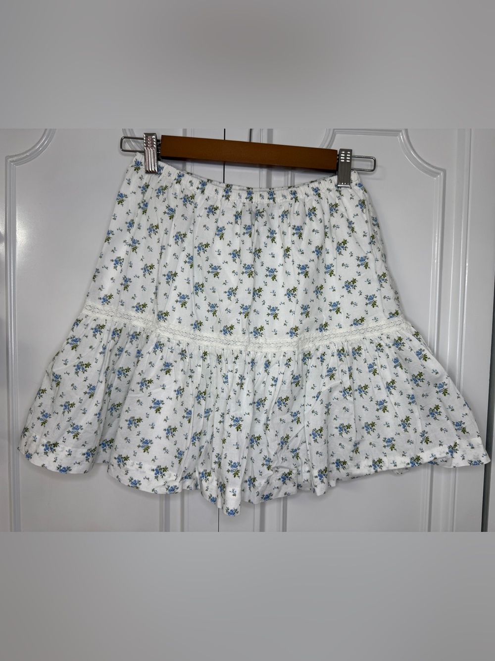 Polo Ralph Lauren White Cotton Floral Skirt Teen Girl Size 16/Womens S/M